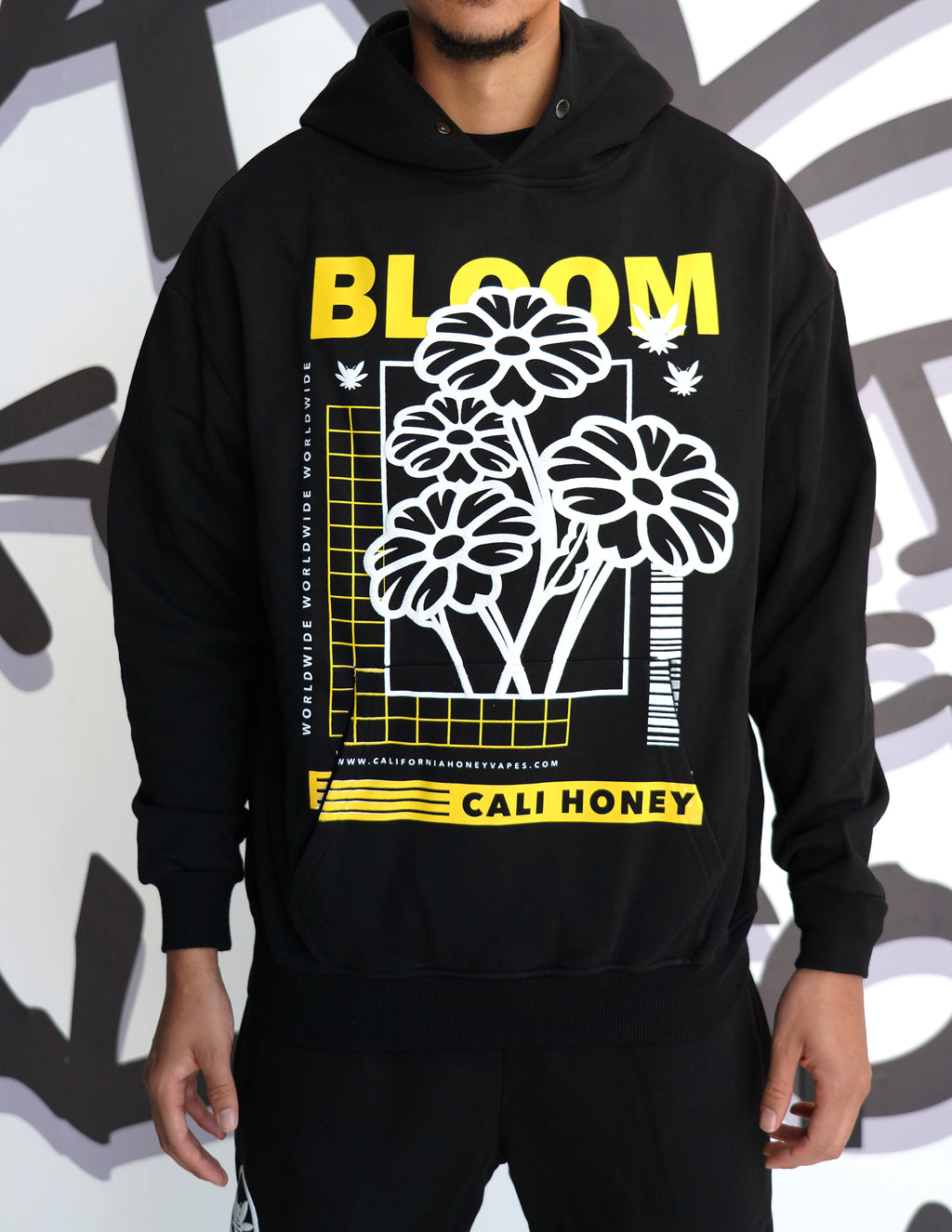 Cali Honey Bloom Black Hoodie